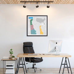 Ezposterprints - Delaware (DE) State - General Reference Map - 24x24 ambiance display photo sample