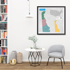 Ezposterprints - Delaware (DE) State - General Reference Map - 32x32 ambiance display photo sample