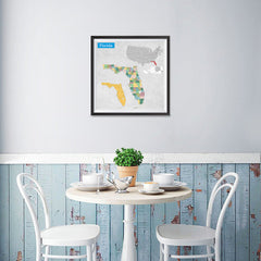 Ezposterprints - Florida (FL) State - General Reference Map - 16x16 ambiance display photo sample