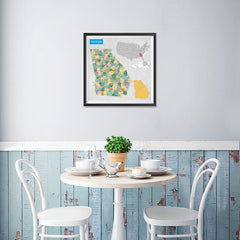 Ezposterprints - Georgia (GA) State - General Reference Map - 16x16 ambiance display photo sample