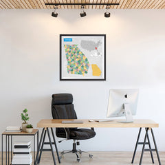 Ezposterprints - Georgia (GA) State - General Reference Map - 24x24 ambiance display photo sample