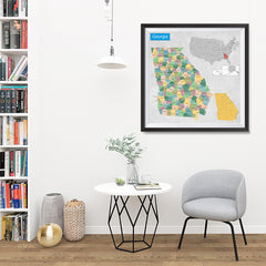 Ezposterprints - Georgia (GA) State - General Reference Map - 32x32 ambiance display photo sample