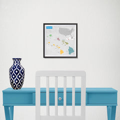 Ezposterprints - Hawaii (HI) State - General Reference Map - 10x10 ambiance display photo sample