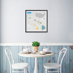Ezposterprints - Hawaii (HI) State - General Reference Map - 16x16 ambiance display photo sample