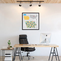 Ezposterprints - Iowa (IA) State - General Reference Map - 24x24 ambiance display photo sample