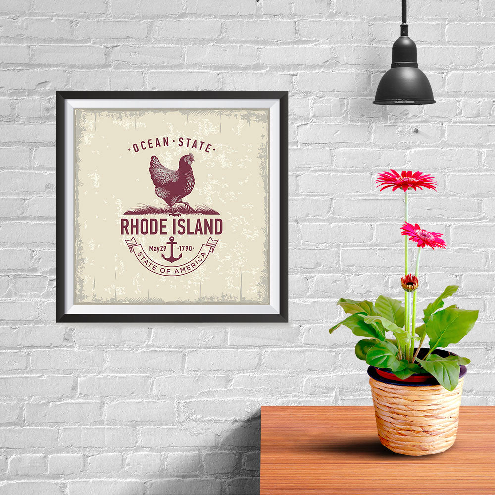 Ezposterprints - Rhode Island (RI) State Icon - 10x10 ambiance display photo sample