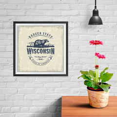 Ezposterprints - Wisconsin (WI) State Icon - 10x10 ambiance display photo sample