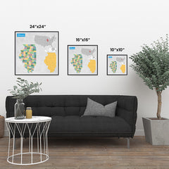 Ezposterprints - Illinois (IL) State - General Reference Map ambiance display photo sample