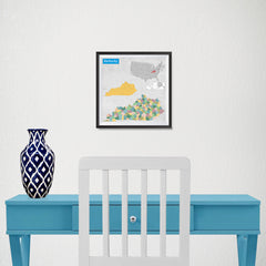 Ezposterprints - Kentucky (KY) State - General Reference Map - 10x10 ambiance display photo sample