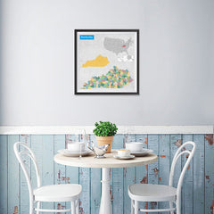 Ezposterprints - Kentucky (KY) State - General Reference Map - 16x16 ambiance display photo sample