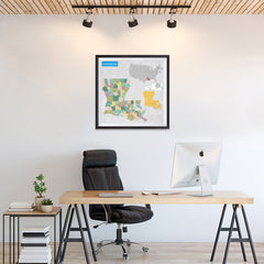 Ezposterprints - Louisiana (LA) State - General Reference Map - 24x24 ambiance display photo sample