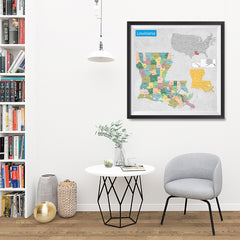 Ezposterprints - Louisiana (LA) State - General Reference Map - 32x32 ambiance display photo sample