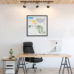 Ezposterprints - Maryland (MD) State - General Reference Map - 24x24 ambiance display photo sample
