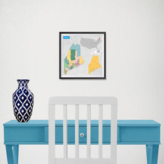 Ezposterprints - Maine (ME) State - General Reference Map - 10x10 ambiance display photo sample