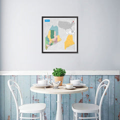 Ezposterprints - Maine (ME) State - General Reference Map - 16x16 ambiance display photo sample