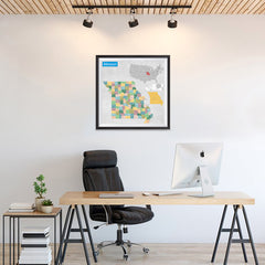 Ezposterprints - Missouri (MO) State - General Reference Map - 24x24 ambiance display photo sample
