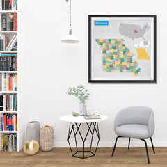 Ezposterprints - Missouri (MO) State - General Reference Map - 32x32 ambiance display photo sample