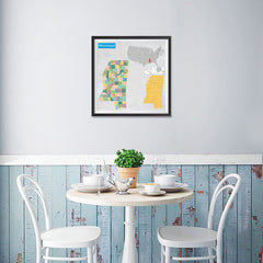 Ezposterprints - Mississippi (MS) State - General Reference Map - 16x16 ambiance display photo sample