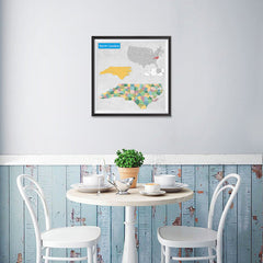 Ezposterprints - North Carolina (NC) State - General Reference Map - 16x16 ambiance display photo sample