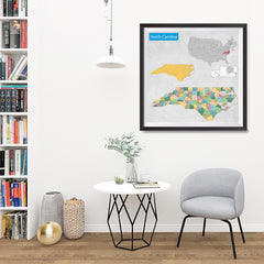 Ezposterprints - North Carolina (NC) State - General Reference Map - 32x32 ambiance display photo sample