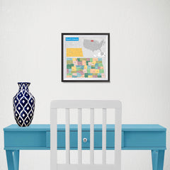 Ezposterprints - North Dakota (ND) State - General Reference Map - 10x10 ambiance display photo sample
