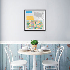Ezposterprints - North Dakota (ND) State - General Reference Map - 16x16 ambiance display photo sample