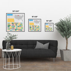 Ezposterprints - North Dakota (ND) State - General Reference Map ambiance display photo sample