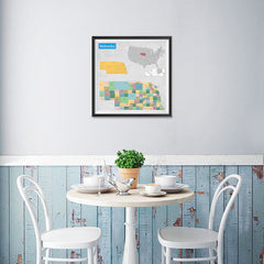 Ezposterprints - Nebraska (NE) State - General Reference Map - 16x16 ambiance display photo sample