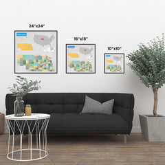 Ezposterprints - Nebraska (NE) State - General Reference Map ambiance display photo sample