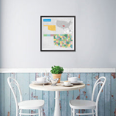 Ezposterprints - Oklahoma (OK) State - General Reference Map - 16x16 ambiance display photo sample