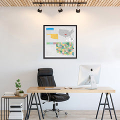 Ezposterprints - Oklahoma (OK) State - General Reference Map - 24x24 ambiance display photo sample