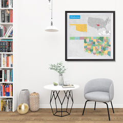 Ezposterprints - Oklahoma (OK) State - General Reference Map - 32x32 ambiance display photo sample