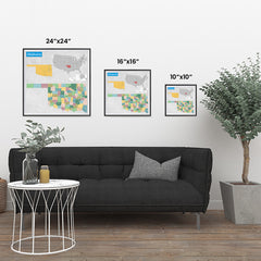 Ezposterprints - Oklahoma (OK) State - General Reference Map ambiance display photo sample