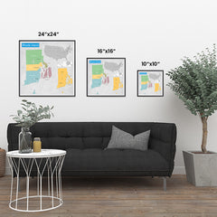 Ezposterprints - Rhode Island (RI) State - General Reference Map ambiance display photo sample