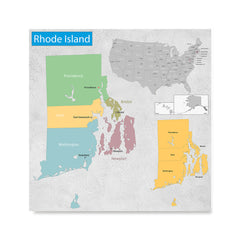 Ezposterprints - Rhode Island (RI) State - General Reference Map