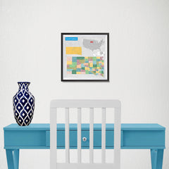 Ezposterprints - South Dakota (SD) State - General Reference Map - 10x10 ambiance display photo sample
