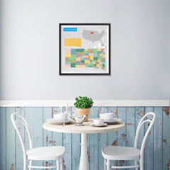 Ezposterprints - South Dakota (SD) State - General Reference Map - 16x16 ambiance display photo sample