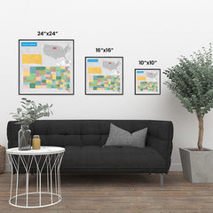 Ezposterprints - South Dakota (SD) State - General Reference Map ambiance display photo sample