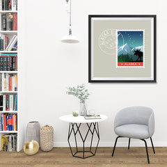 Ezposterprints - ALASKA - Retro USA State Stamp Posters Collection - 32x32 ambiance display photo sample