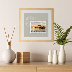 Ezposterprints - ALABAMA - Retro USA State Stamp Posters Collection - 12x12 ambiance display photo sample