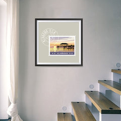 Ezposterprints - ALABAMA - Retro USA State Stamp Posters Collection - 16x16 ambiance display photo sample