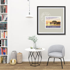 Ezposterprints - ALABAMA - Retro USA State Stamp Posters Collection - 32x32 ambiance display photo sample
