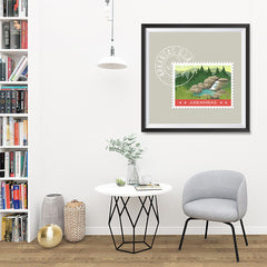 Ezposterprints - ARKANSAS - Retro USA State Stamp Posters Collection - 32x32 ambiance display photo sample