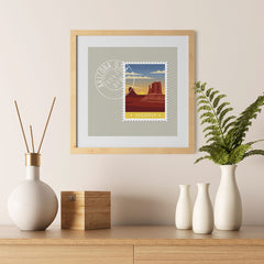 Ezposterprints - ARIZONA - Retro USA State Stamp Posters Collection - 12x12 ambiance display photo sample