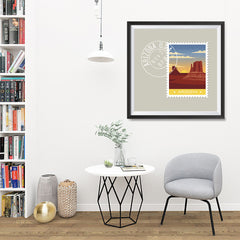 Ezposterprints - ARIZONA - Retro USA State Stamp Posters Collection - 32x32 ambiance display photo sample