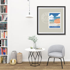 Ezposterprints - FLORIDA - Retro USA State Stamp Posters Collection - 32x32 ambiance display photo sample