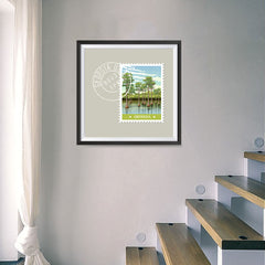 Ezposterprints - GEORGIA - Retro USA State Stamp Posters Collection - 16x16 ambiance display photo sample
