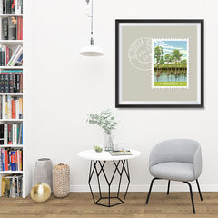 Ezposterprints - GEORGIA - Retro USA State Stamp Posters Collection - 32x32 ambiance display photo sample