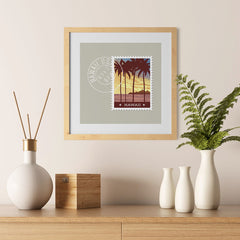 Ezposterprints - HAWAII - Retro USA State Stamp Posters Collection - 12x12 ambiance display photo sample