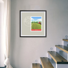 Ezposterprints - IOWA - Retro USA State Stamp Posters Collection - 16x16 ambiance display photo sample